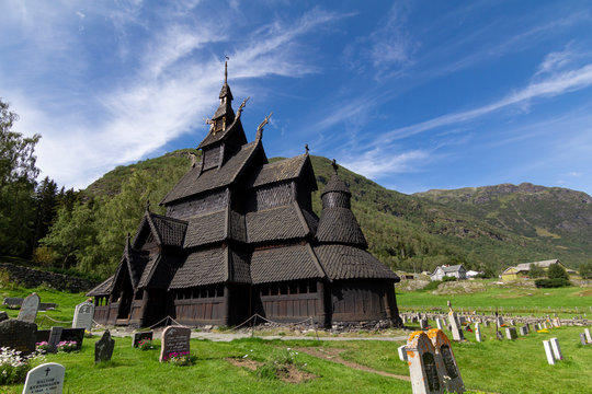 Old Borgund Stave Church in Laerdal, Norway