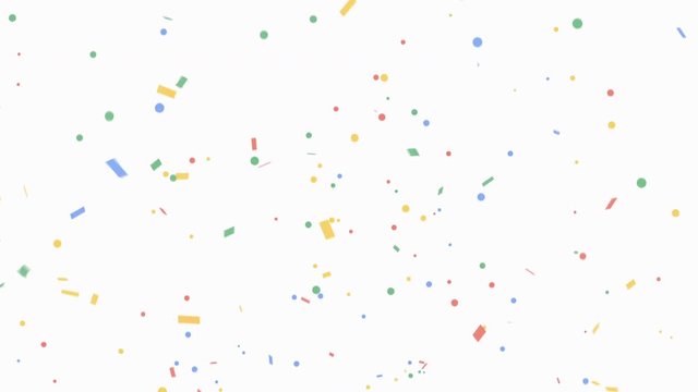3D animation of exploding confetti