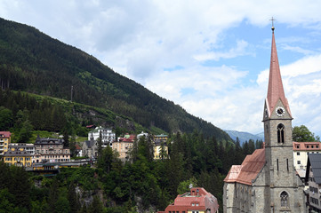 Fototapeta na wymiar Bad Gastein cityscape in summer Austria