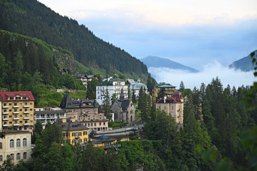 Foggy morning in Bad Gastein landscape