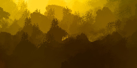 Brushed Painted Abstract Background. Wild chaotic brushstrokes. Strokes of paint. 2D Illustration. Brush stroked painting.