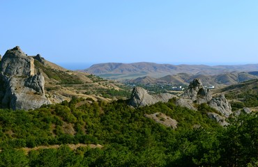 Open spaces in the Crimean mountains near the coast