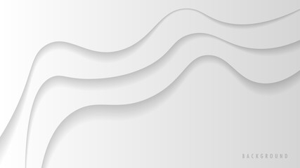 White Abstract Modern Wavy, Wave, Liquid, Fluid ,Paper Cut Style. Background, Wallpaper. Desgin Graphic Vector EPS10