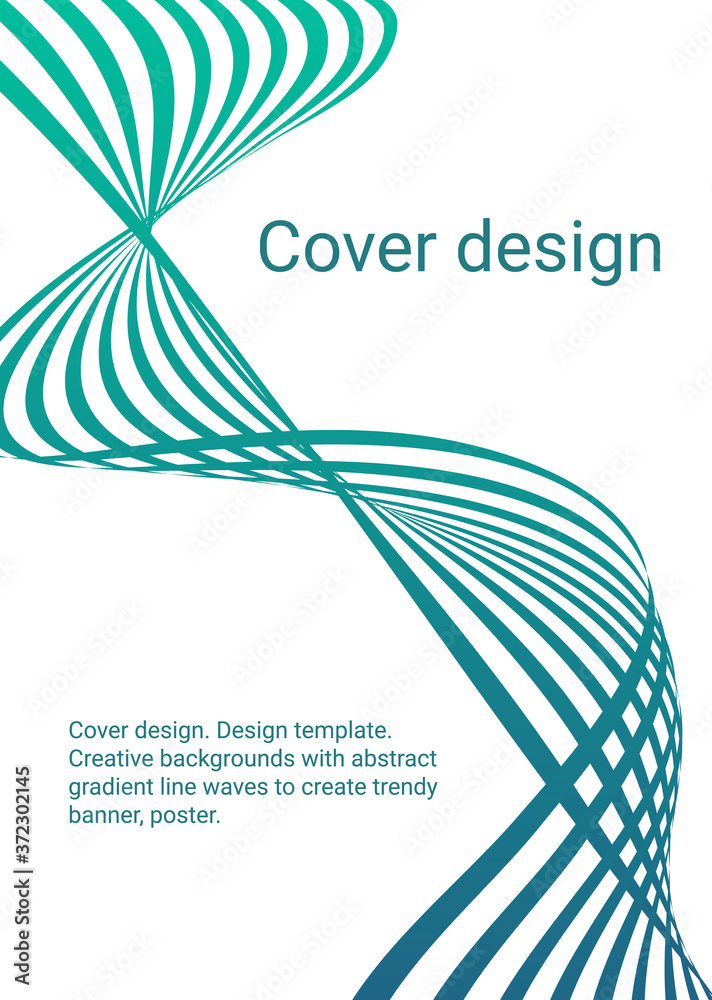 Fototapete cover design. design template. creative backgrounds with abstract gradient wave lines for creating t