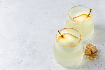Pear ginger sparkler. Space for text.