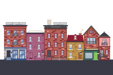 Fototapeta premium Retro brick houses