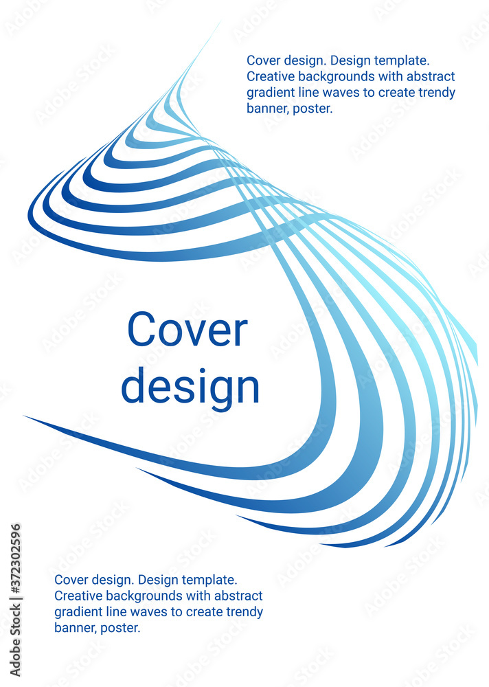 Fototapete cover design. design template. creative backgrounds with abstract gradient wave lines for creating t