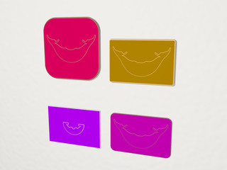 RAPA NUI 4 icons set, 3D illustration