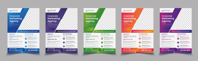 Corporate Business flyer template vector design, poster flyer pamphlet brochure cover design layout space for photo background, vector illustration template in A4 size