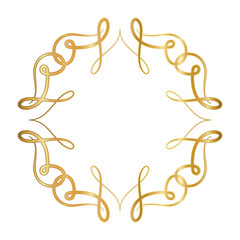 gold ornament frame with curves design of Decorative element theme Vector illustration
