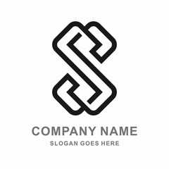 Monogram Letter S Geometric Circle Square Business Company Stock Vector Logo Design Template