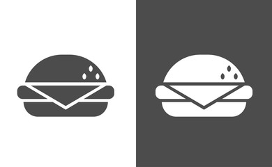 Burger transparent sign , thin symbols or lined elements in outline style
