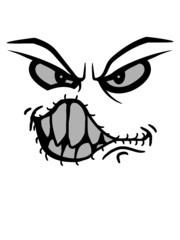 Böses Gesicht Logo Design 