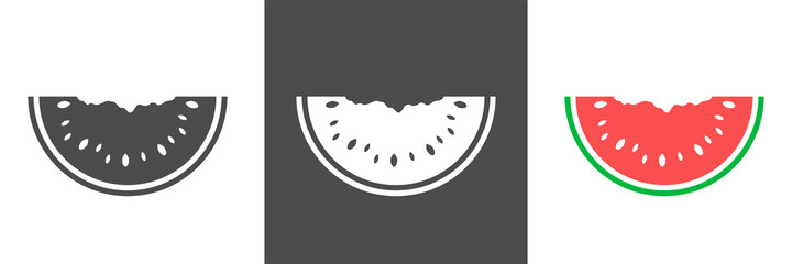 Watermelon icon in a flat style. Logo watermelon isolated on white background. Flat vector illustration