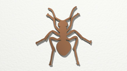 insect fly 3D drawing icon, 3D illustration for background and animal