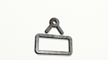 SHOP SIGN 3D icon on the wall, 3D illustration for background and business