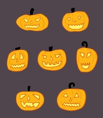 Hand drawn pumpkin set