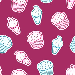Cupcakes vector background