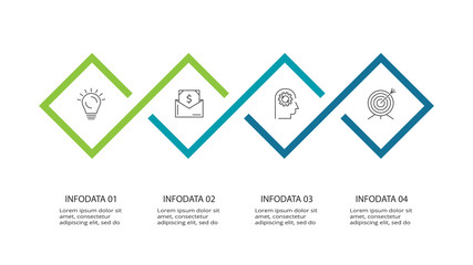 Creative concept for infographic with 4 steps, options, parts or processes. Business data visualization.