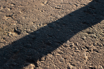 structure of asphalt road in the morning