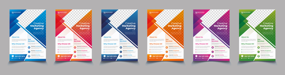 Obraz premium Corporate Business flyer template vector design, Flyer Template Geometric shape used for business poster layout,business flyer template with minimalist layout,Graphic design layout with triangle graph