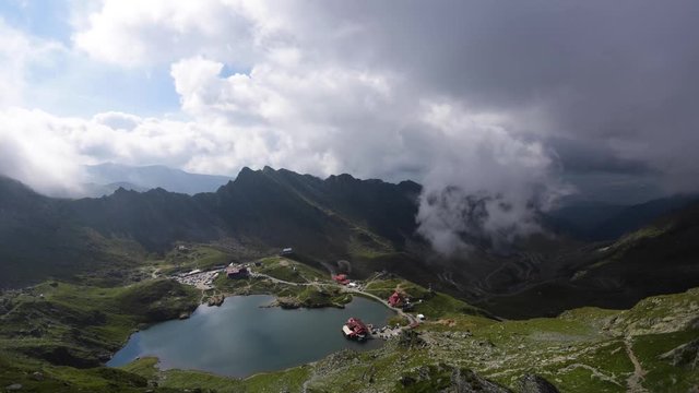 4K time lapse of fog moving over Balea Lake in the Fagaras mountains in Romania.