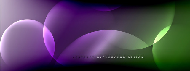 Fototapeta na wymiar Vector abstract background liquid bubble circles on fluid gradient with shadows and light effects. Shiny design templates for text