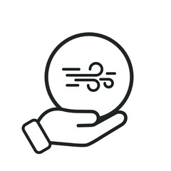 hand holding a wind sign