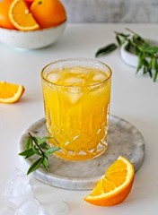 Fresh orange juice in a glass