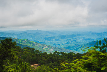 mountain landscape with clouds