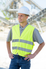 a young male architect outdoors