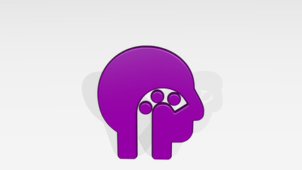 MEDICAL SPECIALTY BREATHING 3D icon casting shadow, 3D illustration for background and care