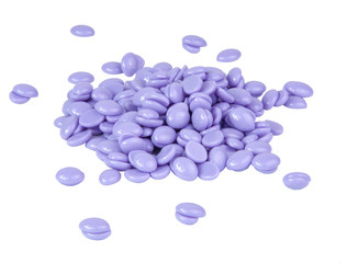Aromatherapy violet lavender wax drop isolated on the white