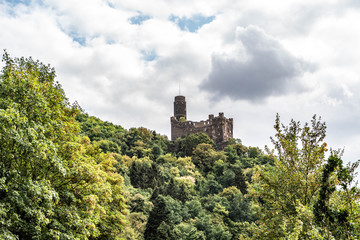 Fototapeta na wymiar Panorama of the Castle Maus, Germany Rhine River Valley