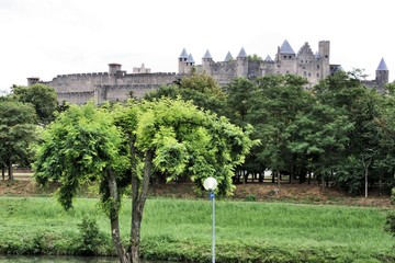 Fototapeta na wymiar A view of Carcassonne in France