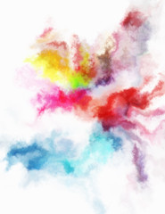 Watercolor painted background. Abstract Illustration wallpaper. Brush stroked painting. 2D Illustration.