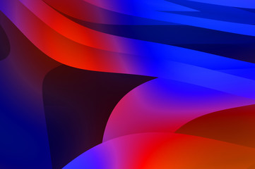 Abstract background with colorful gradient. Vibrant graphic wallpaper with stripes design. Fluid 2D illustration of modern movement.