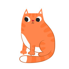 Vector illustration of illustration of cute red cat in various poses