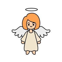 angel with wings character cartoon vector illustration