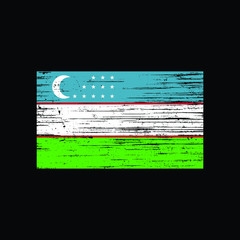 Uzbekistan Grunge Distress Country Flag Vector