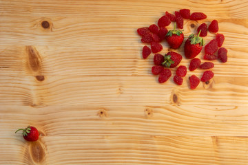 fruits  and dried fruits on wooden background