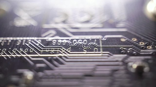 Printed circuit board, extreme close-up