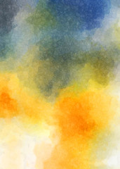 Watercolor painted background. Abstract Illustration wallpaper. Brush stroked painting. 2D Illustration.