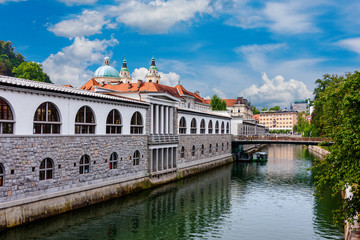 Obraz premium view of the old town of Ljubljana