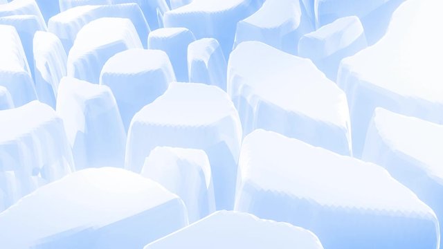 stylish blue white creative abstract low poly background in 4k. Abstract wavy pattern move on surface in loop. Smooth soft seamless animation. Simple minimalistic geometric bg.