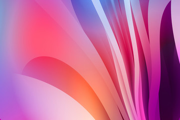 Abstract background with colorful gradient. Vibrant graphic wallpaper with stripes design. Fluid 2D illustration of modern movement.