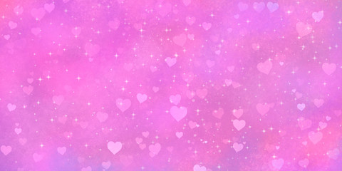 pink lilac romantic bright shining abstract festive background with lots of hearts