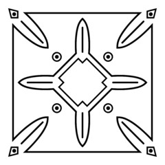 Geometric ornament of shapes. Illustration for coloring.