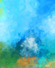 Watercolor painted background. Abstract Illustration wallpaper. Brush stroked painting. 2D Illustration.