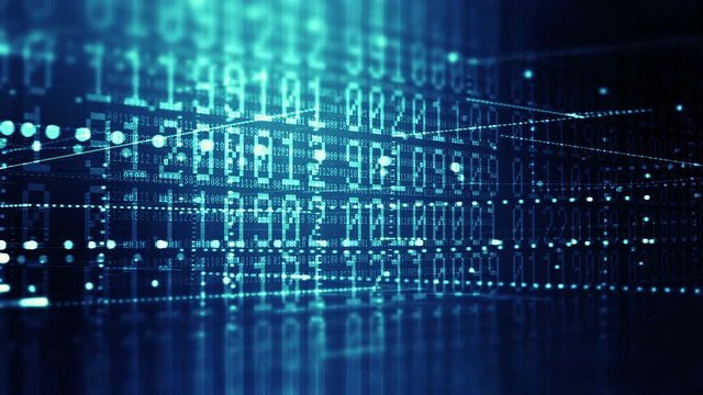Digitally created data numbers changing animation